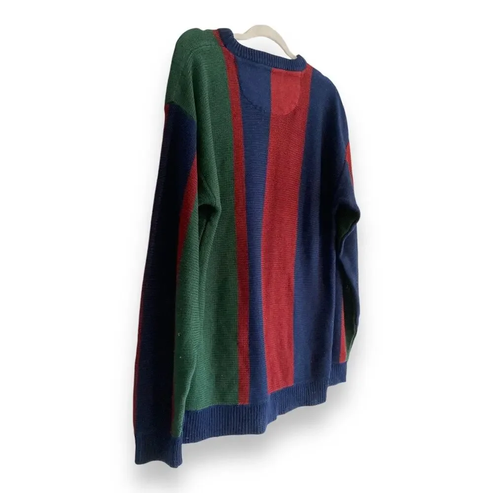 Vintage Striped Acrylic Knit Sweater Men’s Large